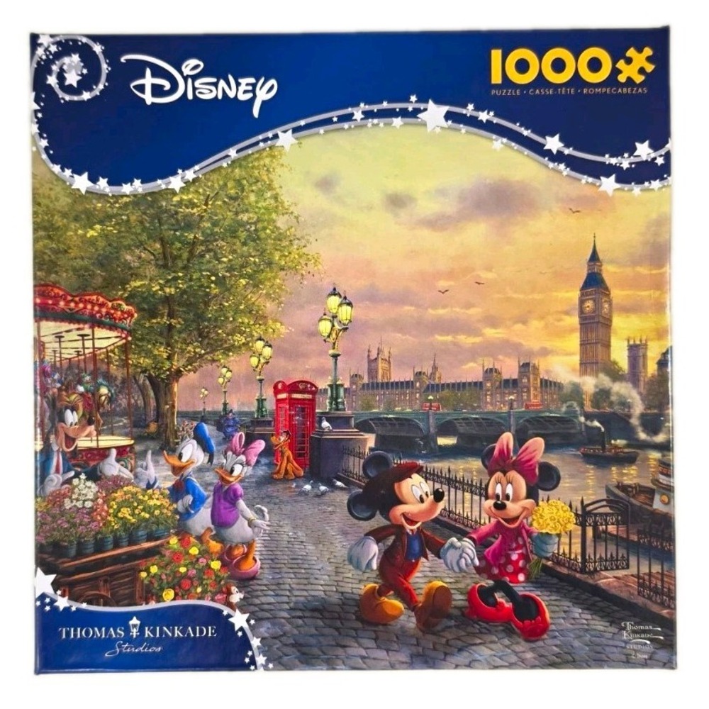 Disney Thomas Kinkade Mickey & Minnie in London 1000-Piece Puzzle